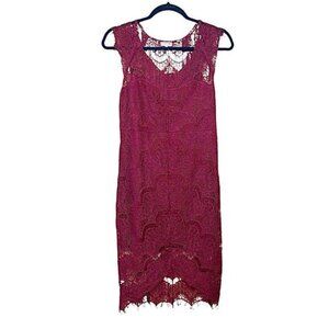 Intimately Free People Burgundy Lace Sexy Sleeveless Mini Dress Night Top XS